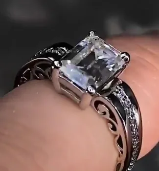 Реална платина PT950 жени сватбено тържество годишнина годежен пръстен 1 2 3 4 5 карата изумруд Moissanite диамантен пръстен модерен