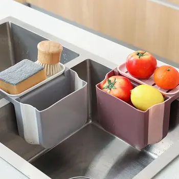 Регулируема кухненска кошница за филтър за отпадъци Висяща мивка Дренажна кошница Плодов зеленчуков отцедник Кухненска гъба за съхранение Организатор