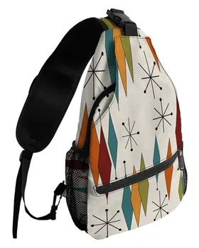 Ретро геометрични средновековни ромб гърдите чанти за жени мъже водоустойчив пратеник чанти пътуване спорт едно рамо crossbody чанта