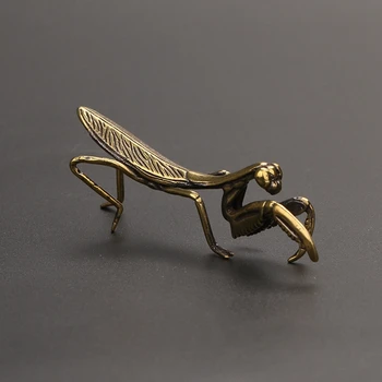 Ретро мед богомолка малки орнаменти твърди медни насекоми мед изкуство десктоп декорация