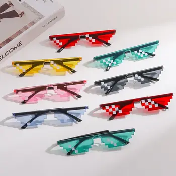 Роман за подаръци Мъже и жени Cosplay геймър робот слънчеви очила парти очила нюанси пикселизирани мозайка очила