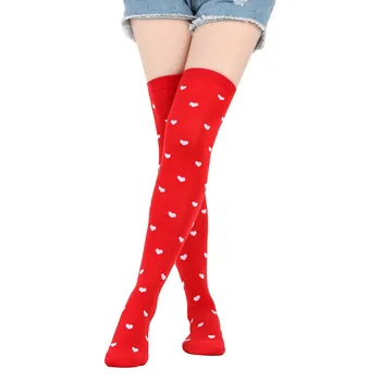 Свети Валентин жени бедрото високи чорапи Свети Валентин чорапи коляното високо дълги чорапи крак топло подарък за любителите двойка дрехи