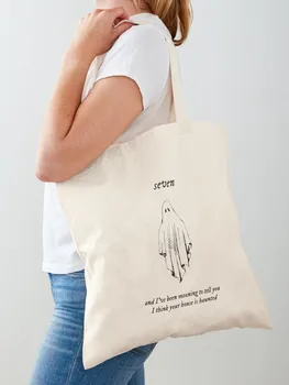 Седем илюстрация Голяма пазарска чанта за многократна употреба платно Мода Пазаруване Училище за хранителни стоки Femal Gril Жени Лични