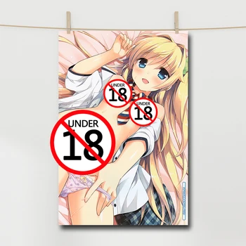 Секси момиче блондинка красота карикатура плакат без рамка възрастни аниме изкуство платно живопис стена картина печат за спалня дома декор