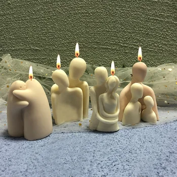 скандинавски стил двойка топла прегръдка силиконови свещи форми DIY портрет аромат сапун свещ мазилка вземане сватбени подаръци Начало декор доставка