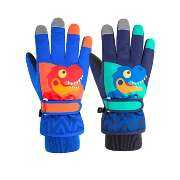 Ски ръкавици за деца Ветроупорни зимни детски ръкавици Velvet Fleece Ръкавици Топъл сноуборд Ръкавици за сняг Ски Езда Момче Ръкавици