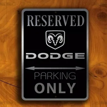 Смешни Реколта Reserved Dodge Паркинг Само калай знак ретро метален знак метален плакат метален декор стена знак стена