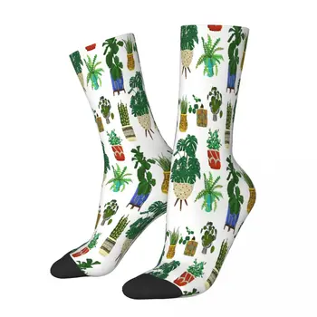 Средата на века модерна керамика с растения листни чорапи мъжки мъжки жени летни чорапи отпечатани