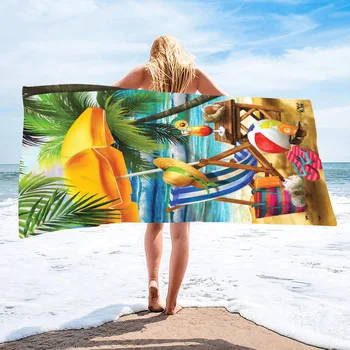 Стилна плажна кърпа за баня с отпечатана удобна абсорбираща плажна кърпа за пътуване по плажа