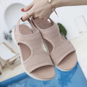 Стилни дамски сандали от плат леки неплъзгащи се плажни обувки за ежедневно носене