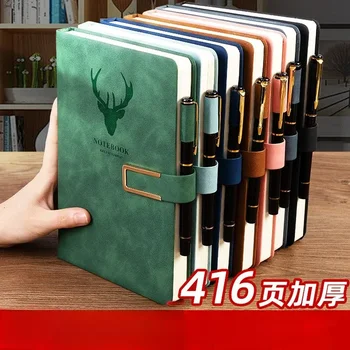 Супер дебел студент A5 Бизнес бележник с кожена подвързия Дебел ретро проста корейска версия Дневник на едро
