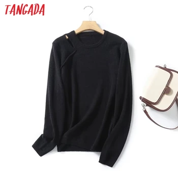 Тангада 2023 Нови жени елегантен изрязан пуловер дълъг ръкав дамски пуловер 4C311