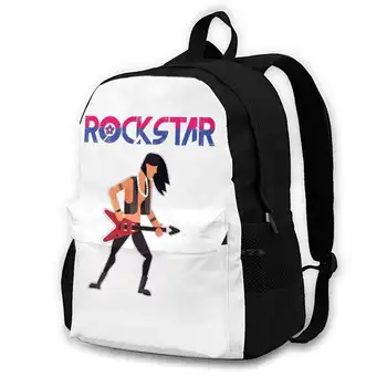 Тениски Пътуване Лаптоп Bagpack Модни чанти Автор на песни Музикант Китара Китара Музика Rocking