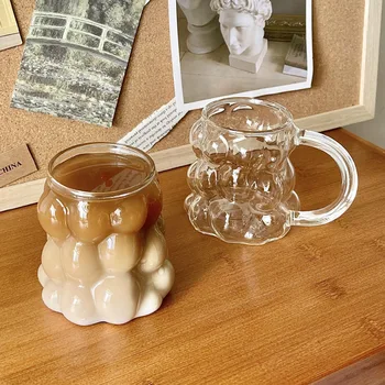 Топлоустойчива стъклена чаша за кафе Чаша за мляко Стъклени чаши за пиене Чаша за закуска Къща Вода Стъкло за пиене Любовник Творчество