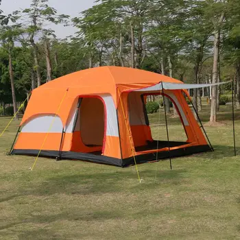 Ултра голяма удебелена палатка за къмпинг на открито Къмпинг за много хора Дъждоустойчива палатка Висококачествена палатка с голямо пространство