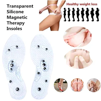 Унисекс магнитен масаж обувки стелка за крака Акупресура отслабване обувки гел стелки здраве медицинска терапия силиконови обувки вложки