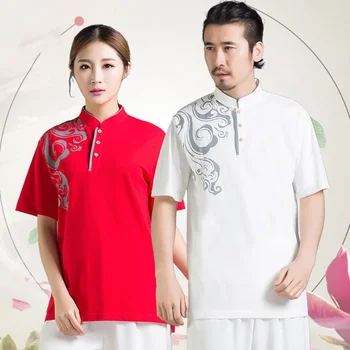 Униформа за бойни изкуства Кунг-фу рокля Тай Чи дрехи Ушу облекло Унисекс жени и мъже Кун майстор тениска печат 2023 нов стил