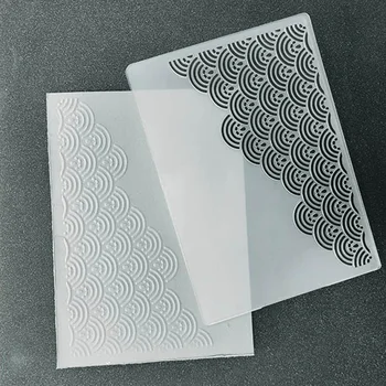 Хартия с вълнообразна рибена скала дантела релефна папка, скрапбук 2d форма за рязане, шаблон, консумативи за печат на карти