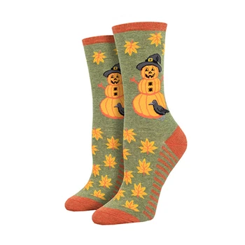 Хелоуин новост екипаж чорапи тикви призрак вещица смешно цветни чорапи за жени мъже