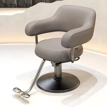 Хидравличен бръснарски стол за лице Въртящ се масаж Красота Мобилен луксозен фризьорски стол за рязане на коса Козметична Cadeira красота мебели