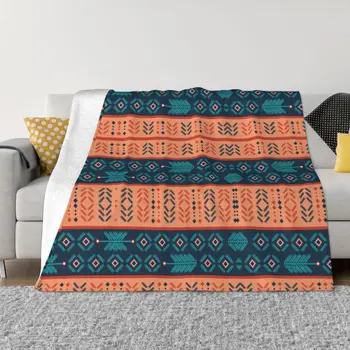 Цветни племенни бохемски модел одеяло топло руно мека фланела Boho хвърлят одеяла за легла диван Начало Есен