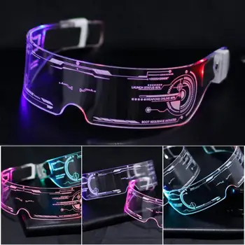 Цветни светещи очила LED очила Футуристични електронни визьорни очила за коледно парти барове Рейв фестивал Танцови представления