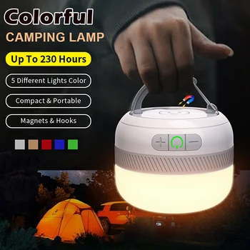 Цветно LED къмпинг фенерче 230 часа акумулаторен къмпинг фенер с магнит преносима аварийна светлина открит палатков фенер