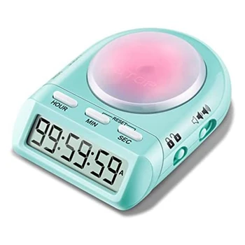 Цифров кухненски таймер със 100-часово отброяване на часовника за готвач на детски учител,45° LCD дисплей за заключване на сигурността,Управление на времето